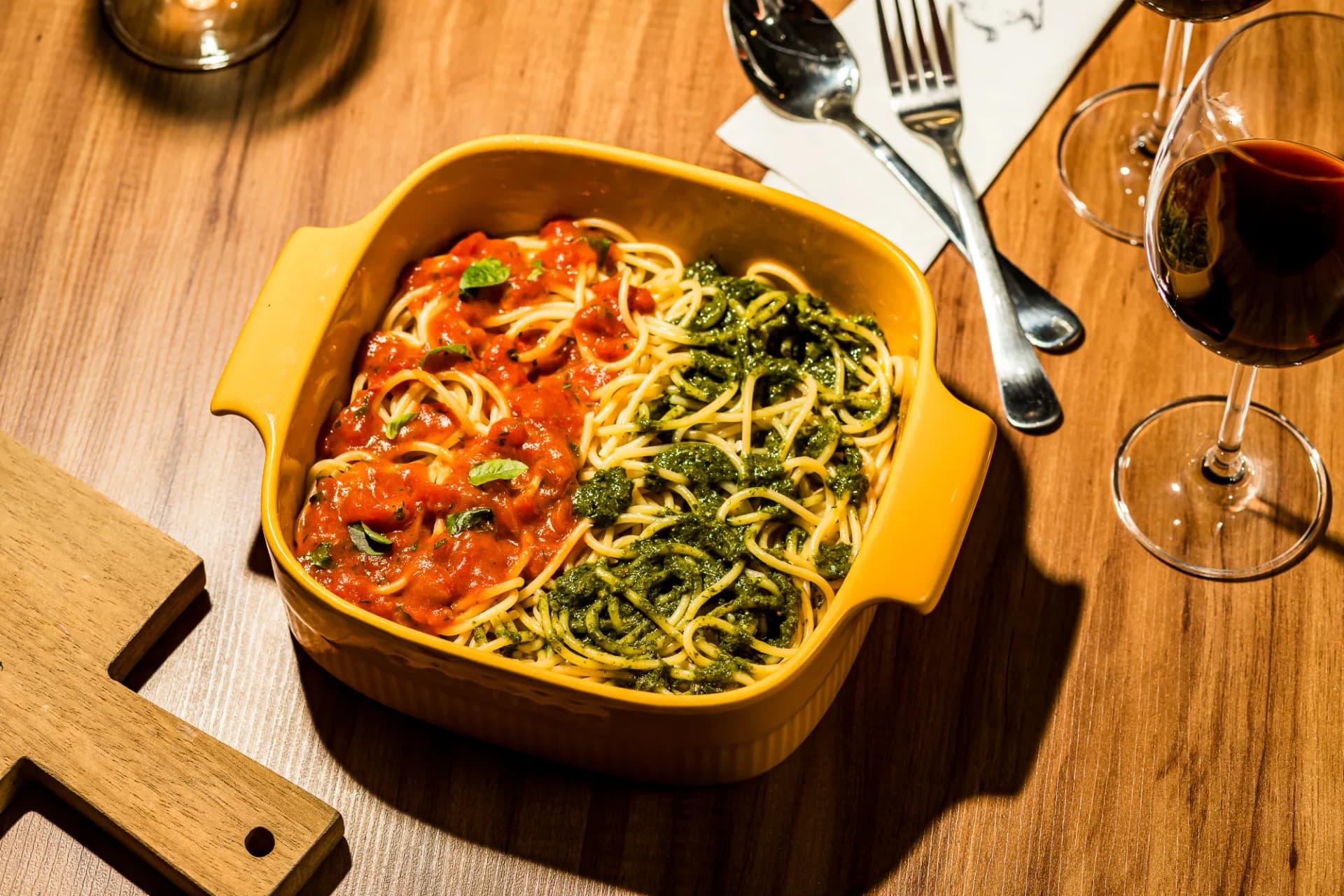 Na compra do prato Spaguethi Mezzo a Mezzo, seu acompanhante ganha 50% OFF no segundo Spaguethi Mezzo a Mezzo!